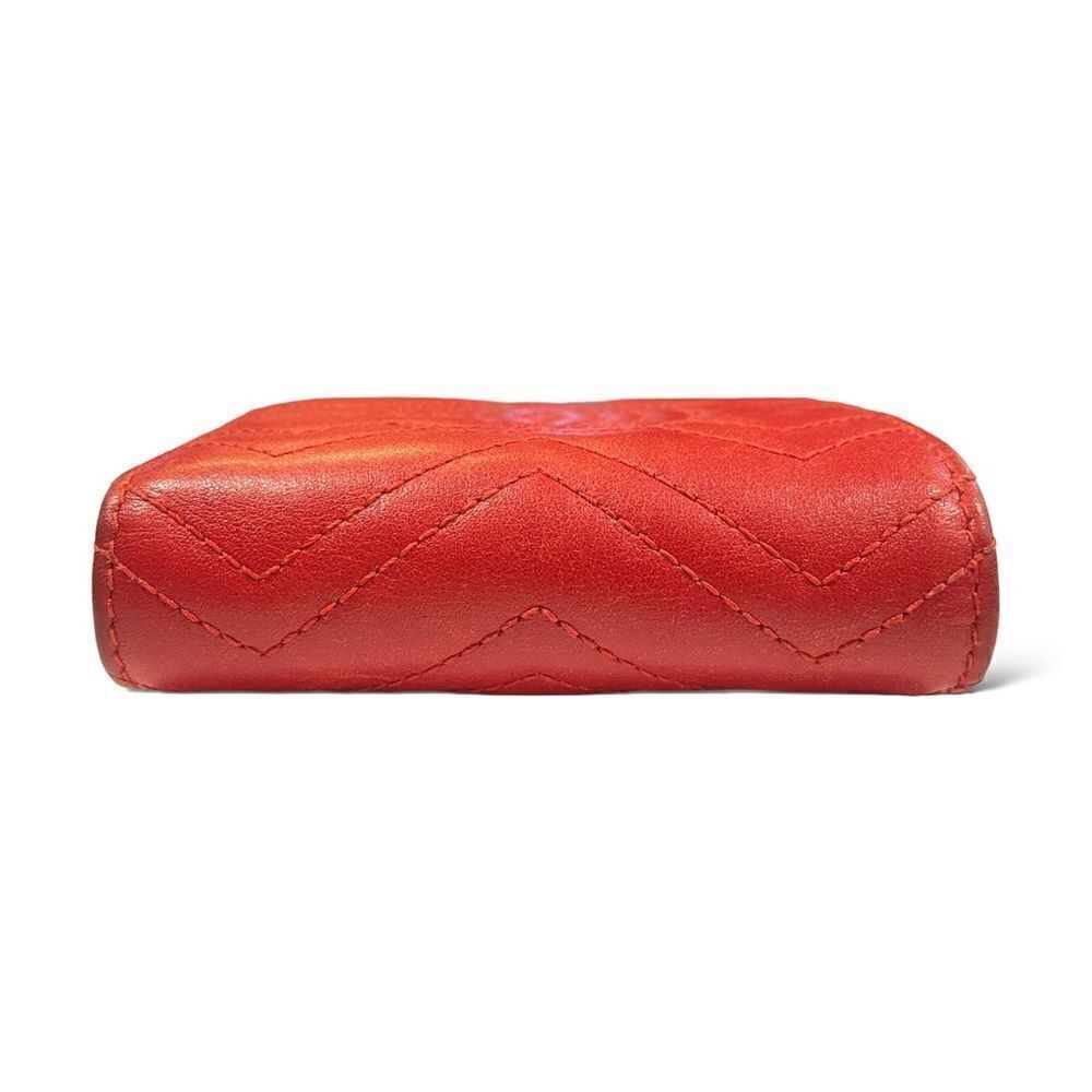 GUCCI GG MARMONT RED MATELASSÉ LEATHER CARD CASE WALLET - Picture 7 of 12